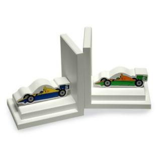 Formula One Bookends with White Base   Kids Bookends