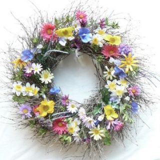 19 in. Mckenna Spring Silk Wreath   Wreaths