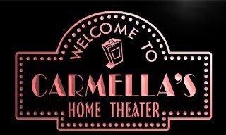phg795 r Carmella's Home Theater Popcorn Bar Beer Neon Light Sign  