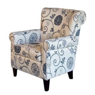 Grey Floral Club Chair   Upholstered Club Chairs