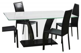 Chintaly Flair Rectangular Glass Top Dining Table   Dining Tables
