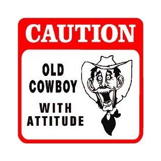 CAUTION COWBOY WITH ATTITUDE western sign   Decorative Signs