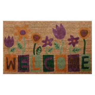 Flower Blocks Welcome Doormat   Outdoor Doormats