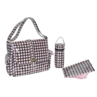 Kalencom Diaper Bag  Heavenly Dot Chocolate/Pink Buckle   Designer Diaper Bags