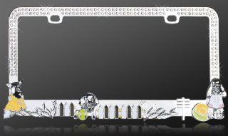 License Plate Frame   Metal Bling   Dog Playground Athletic Cute Puppies   Clear Crystals Automotive