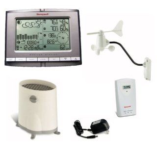 Honeywell TE821W Wireless Weather Station with Rain Gauge, Wind Gauge, Thermometer Atomic Clock, Barometer  