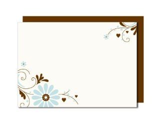 Prima 201319 5 1/2 by 1 Inch Letterpress Card, Brown/Blue, Set of 25