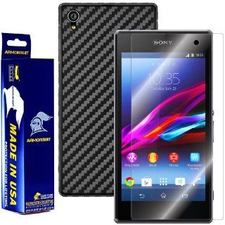 ArmorSuit MilitaryShield   Sony Xperia Z1 Screen Protector + Black Carbon Fiber Full Body Skin Protector / Front Anti Bubble Ultra HD   Extreme Clarity & Touch Responsive Shield with Lifetime Free Replacements   Retail Packaging Cell Phones & Acce