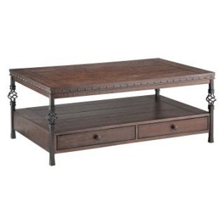 Stein World Sherwood Rectangular Gun Metal and Wood Coffee Table with Storage   Coffee Tables