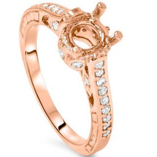 .20CT Diamond Rose Gold Engagement Ring Setting Vintage Jewelry
