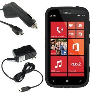 Trident Aegis Hard Shield Shell Cover Snap On Case for Verizon Nokia Lumia 822 + Car + Travel Charger Black Cell Phones & Accessories