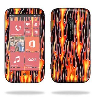 MightySkins Protective Skin Decal Cover for Nokia Lumia 822 Cell Phone T Mobile Sticker Skins Hot Flames Cell Phones & Accessories