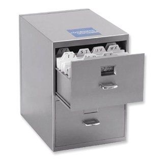 Mini File Cabinet with Clock Business Card Holder   Miniature File Cabinet For Business Cards
