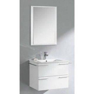 Fresca FVN8114WH Cielo 23.5 Inch White Modern Bathroom Vanity w/ Mirror  