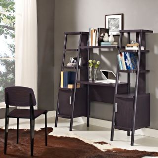 Altra Furniture Ladder Bookcase Towers with Desk   Espresso   Desks