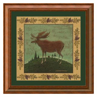 Folk Moose Framed Wall Art by Warren Kimble   14W x 14H in.   Framed Wall Art
