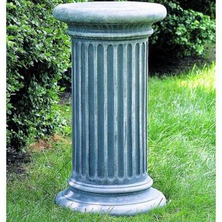 Campania International Round Roman Cast Stone Pedestal For Urns and Statues   Garden Decor
