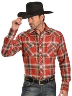 Wrangler Men's Plaid 4.5 Oz. Flannel Western Shirt Big And Tall Red Plaid Large Tall at  Mens Clothing store Button Down Shirts