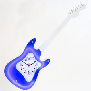 Maples Sales Neon Guitar Wall Clock   9W x 26H in.   Wall Clocks