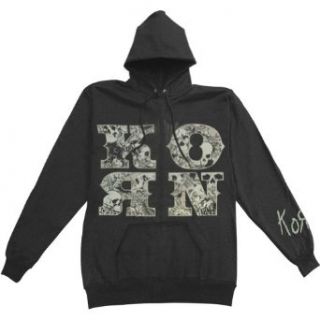 Korn Skull And Letter Hooded Sweatshirt Music Fan Sweatshirts Clothing