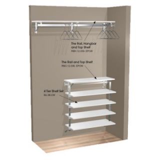 Arrange A Space 59 in. Double and Long Hang Wall Closet with 4 Shelves   Wood Closet Organizers