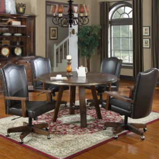 Emerald Home Castlegate 5 Piece Round Dining Set with Caster Chairs   Dining Table Sets