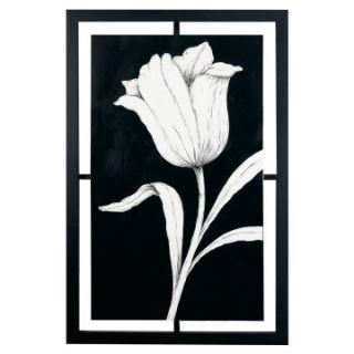 Black and White Tulip At Rest Framed Wall Art   40W x 60H in.   Framed Wall Art