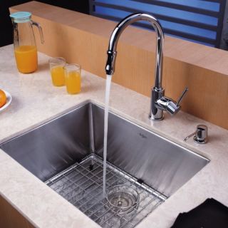 Kraus KHU101 23 KPF1622 KSD30CH Single Basin Undermount Kitchen Sink   Kitchen Sinks