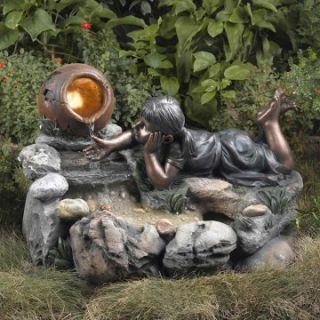 Giocoso Playful Outdoor Rock Outdoor Fountain with Light   Fountains