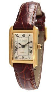 Timetech 2650L Women's Brown Leather Strap Watch at  Women's Watch store.