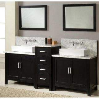 Direct Vanity Sink Horizon Collection 84 in. Double Bathroom Vanity Set   Ebony   Double Sink Bathroom Vanities