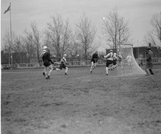 1926 photo Lacross game, U. of Md. & Oxford Cambridge team, 4/2/26 Vintage Bl a8  