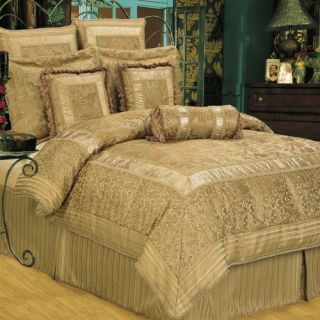 Golden Scrolls Comforter Set by Hallmart Collectibles   Bedding Sets