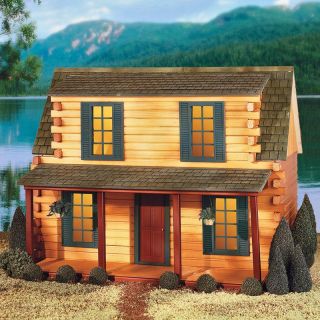 Real Good Toys Finished Adirondack Log Cabin Dollhouse   Collector Dollhouse Kits