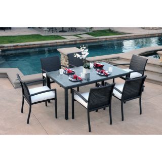 Meadow Decor Windsor All Weather Wicker Patio Dining Set   Seats 6   Wicker Dining Sets