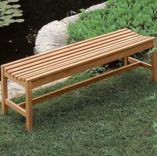 Oxford Garden Wood Backless Bench   Commercial Patio Furniture