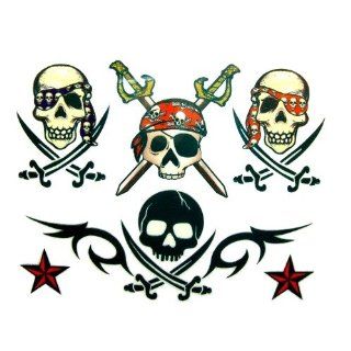 Skulls, Pirates, and Stars Temporary Tattoo Kit  Beauty
