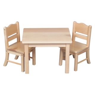 Guidecraft Doll Table and Chair Set   Natural   Baby Doll Furniture