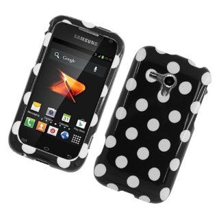 Samsung Galaxy Rush M830 SPH M830 White Black Polka Dots Glossy Cover Case Cell Phones & Accessories