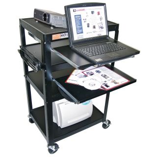 Luxor Compact Steel Stand Up/Sit Down Multimedia Computer Cart   Commercial Computer Carts