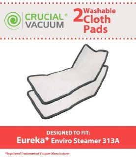 2 Eureka Enviro Floor Steamer Washable & Reusable Pad Fits Eureka Enviro Floor Steamer 310A, 311A, 313A; Compare To Eureka Enviro Hard Floor Steam Cleaner Part # 60978, 60980, 60980A; Designed & Engineered By Crucial Vacuum  