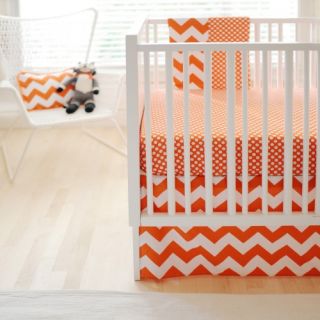 New Arrivals Zig Zag Baby Crib Bedding Set   Tangerine   Baby Bedding Sets