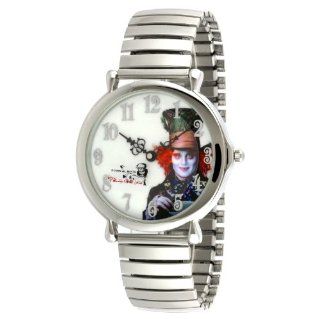 Disney Women's AIW01 Alice in Wonderland Mad Hatter Silver Expansion Band Watch Watches