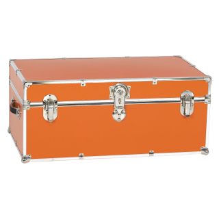 Orange Steel Trunk with Optional Cedar Lining and Wheels   Storage Trunks