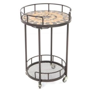 Loretto Mosaic Outdoor Serving Cart   Outdoor Serving Carts