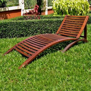 International Caravan Steamboat Wood Chaise Lounge   Outdoor Chaise Lounges