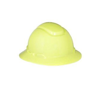 3M Full Brim Hard Hat H 809R, 4 Point Ratchet Suspension, Hi Vis Yellow Hardhats