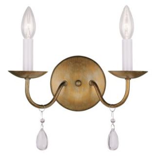 Livex Mercer 4842 48 2 Light Wall Sconce in Antique Gold Leaf   Wall Lighting