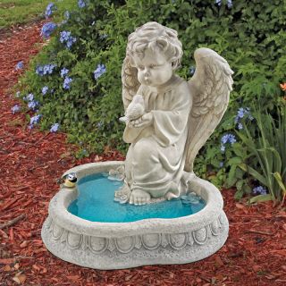 Design Toscano Angel of Peace Reflecting Pool Sculpture   Bird Baths