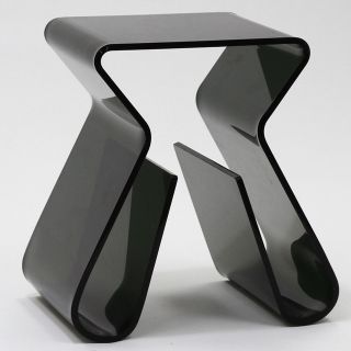 Modway Acrylic Stool with Magazine Holder   Black   End Tables